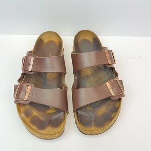 Birkenstock Chocolate Double Strap Sandals Men’s US Size 11 EU 44 Brown Leather